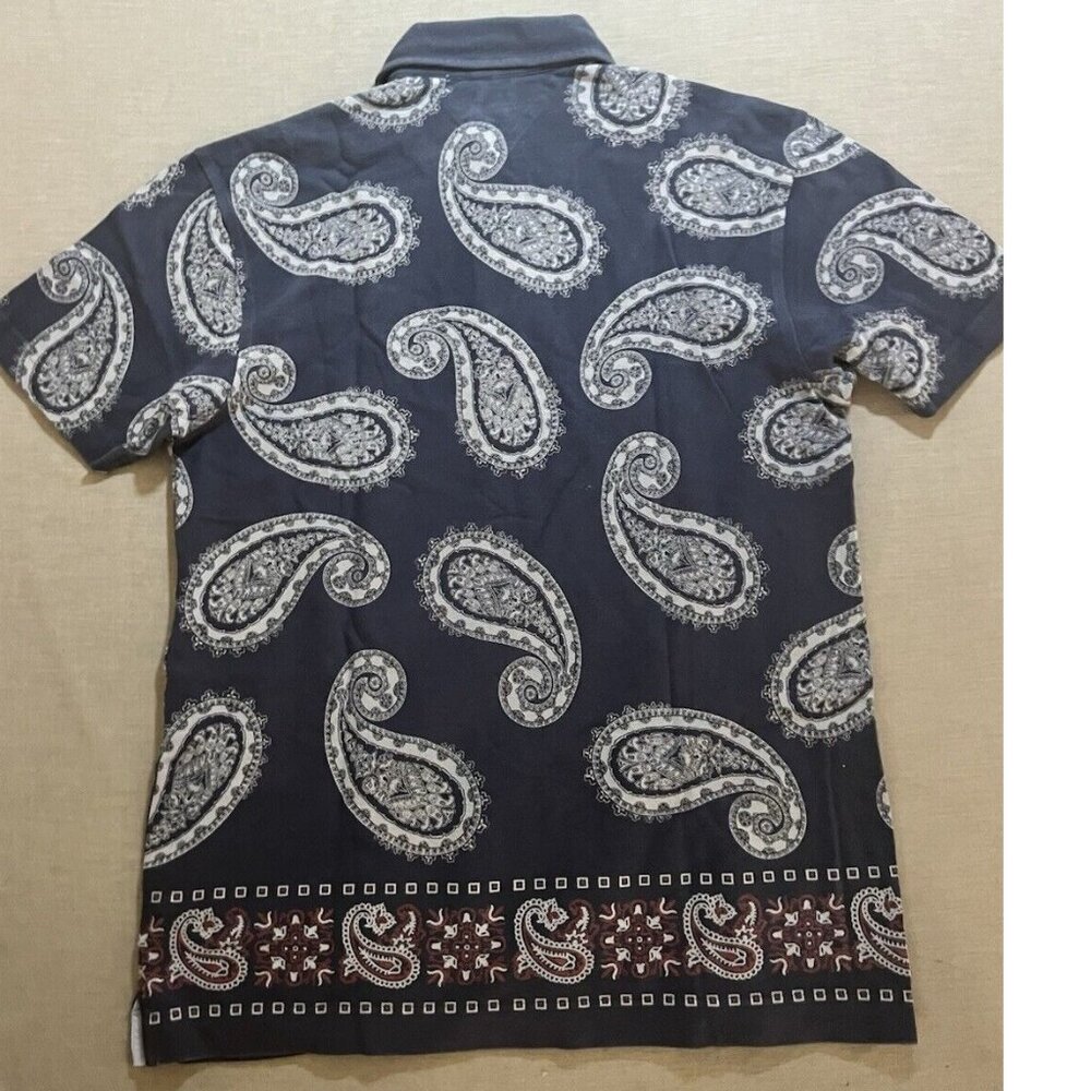 Vintage Tommy Hilfiger Mens Small Blue Paisley Button Short Sleeve Y2K. - Picture 6 of 10